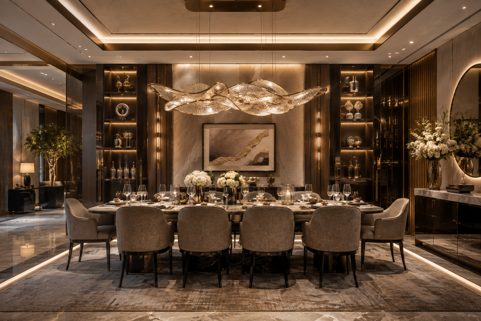Bespoke Luxury Dining Interior | EzySpace India Portfolio