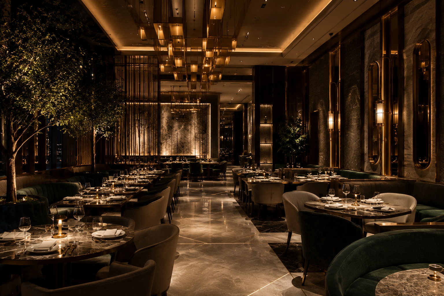 Fine Dining Restaurant Interior | EzySpace India Portfolio
