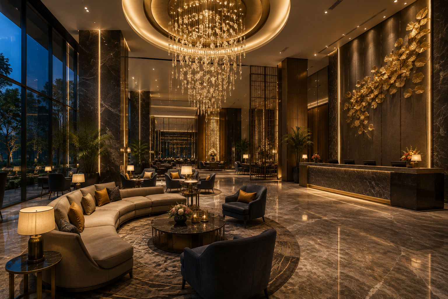Luxury Hotel Lobby Interior Design | EzySpace India Portfolio