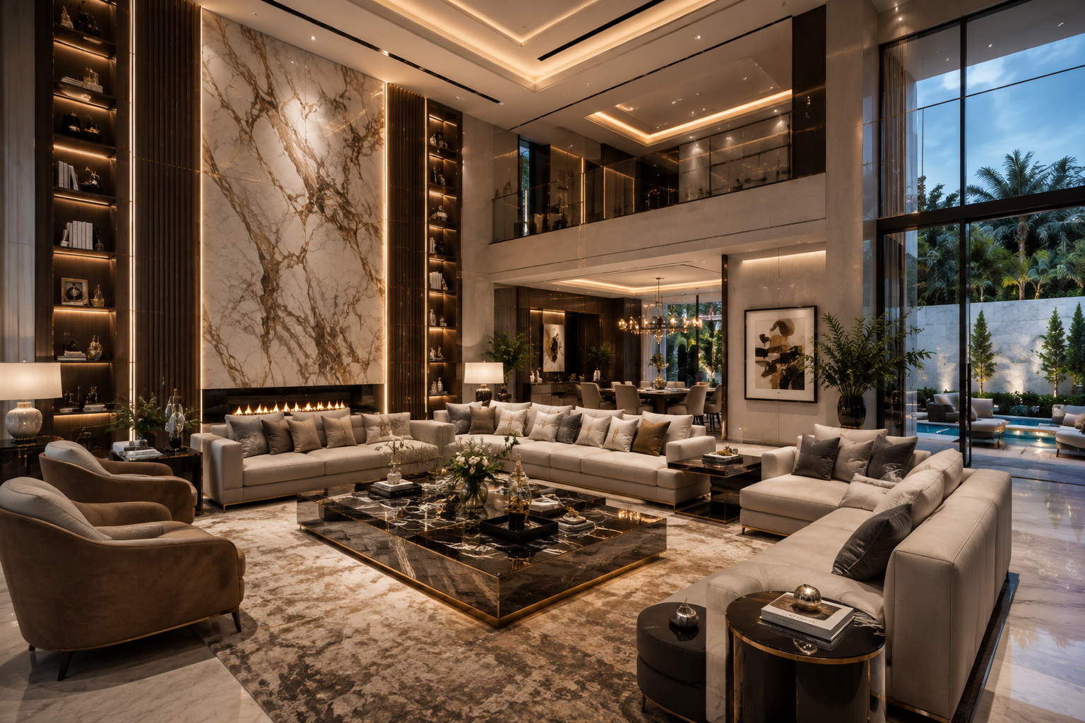 Luxury Villa Living Room Interior | EzySpace India Portfolio