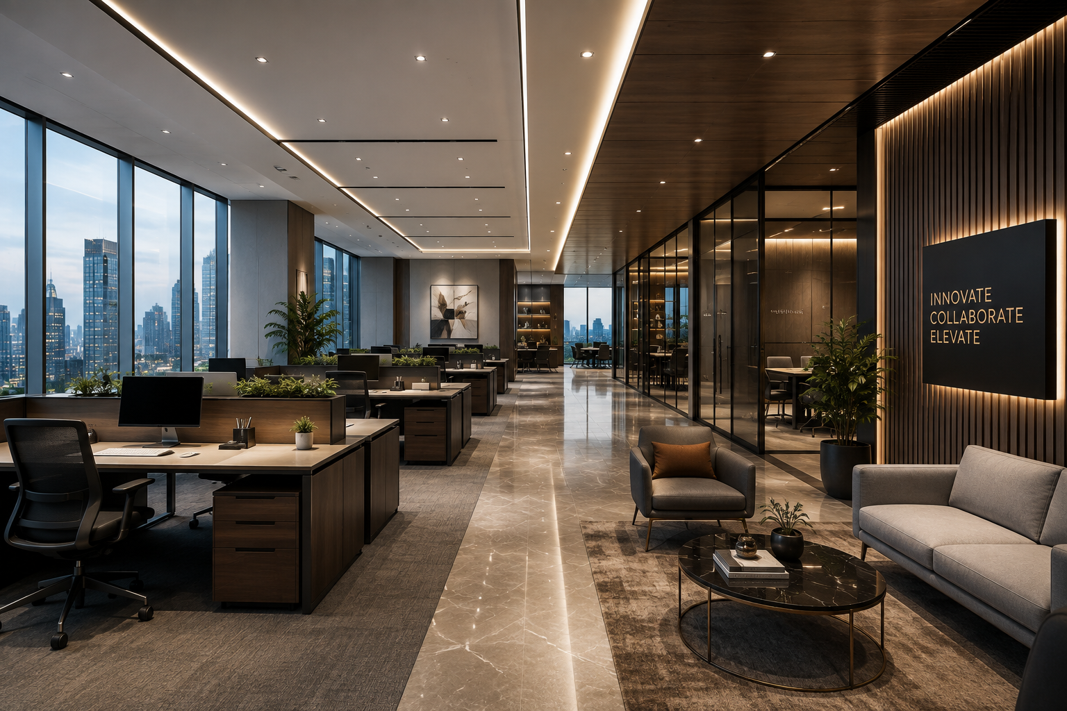 Premium Corporate Office Interiors | EzySpace India Portfolio